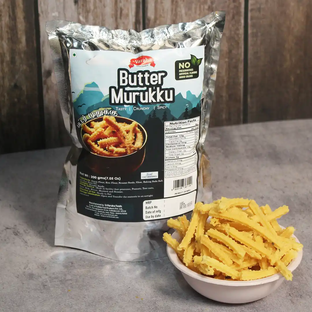 SriVaraha Foods Butter Murukku Snacks 200g பட்டர் முறுக்கு SriVaraha Foods Butter Murukku Snacks 200g பட்டர் முறுக்கு