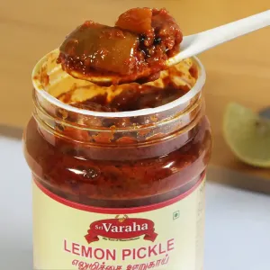 Lemon Pickle 300g 3 SriVaraha Foods Lemon Pickle Elumichai Oorugai எலுமிச்சை ஊறுகாய்