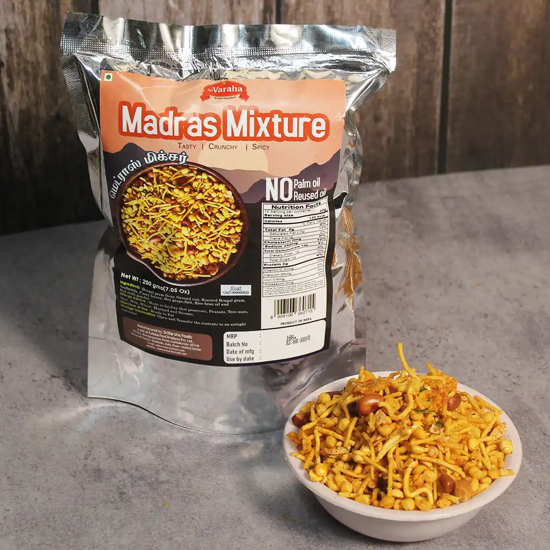 SriVaraha Foods Madras Mixture மெட்ராஸ் மிக்சர் 200g SriVaraha Foods Madras Mixture மெட்ராஸ் மிக்சர் 200g