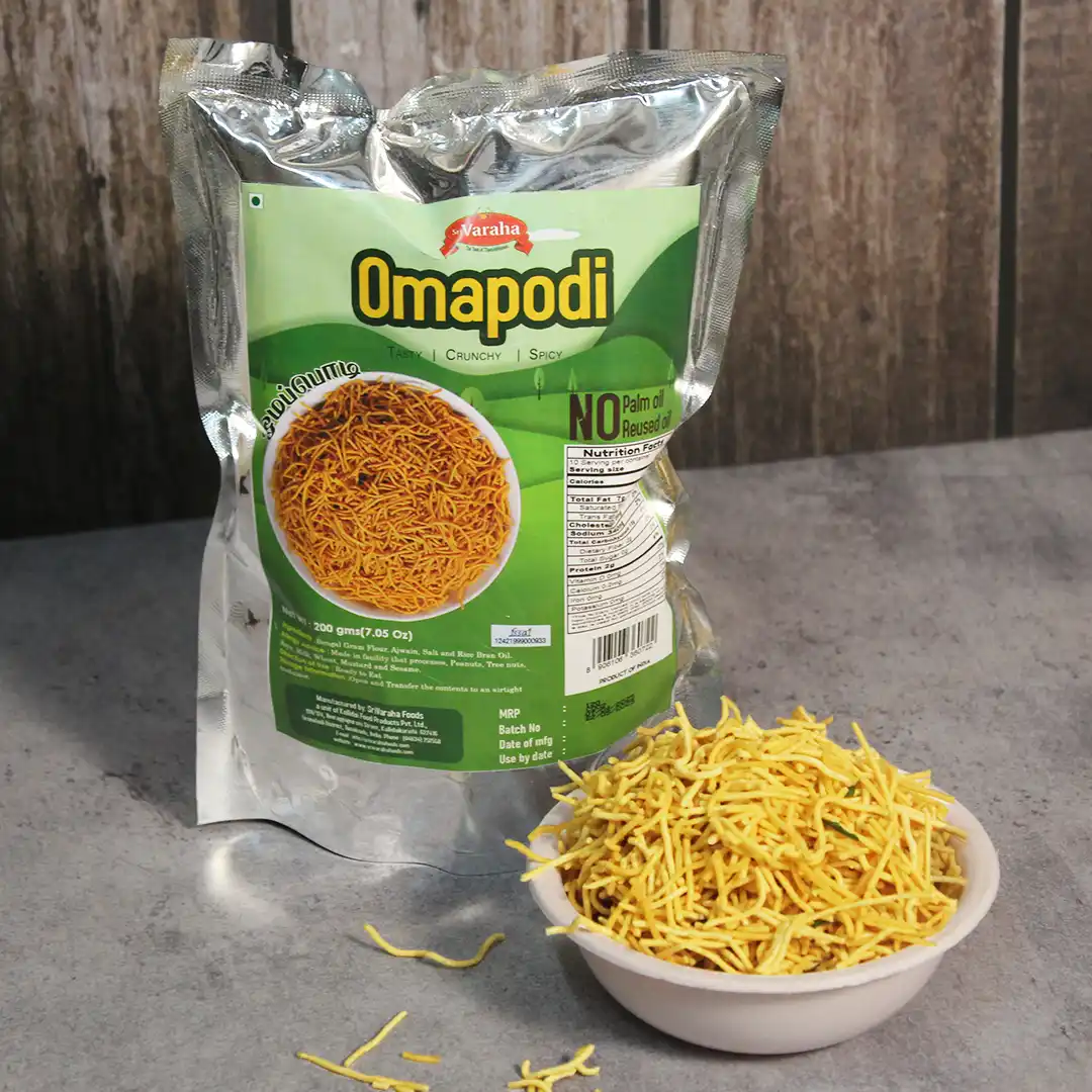 SriVaraha Foods Omapodi Snacks Plain Sev ஓமப்பொடி SriVaraha Foods Omapodi Snacks Plain Sev ஓமப்பொடி