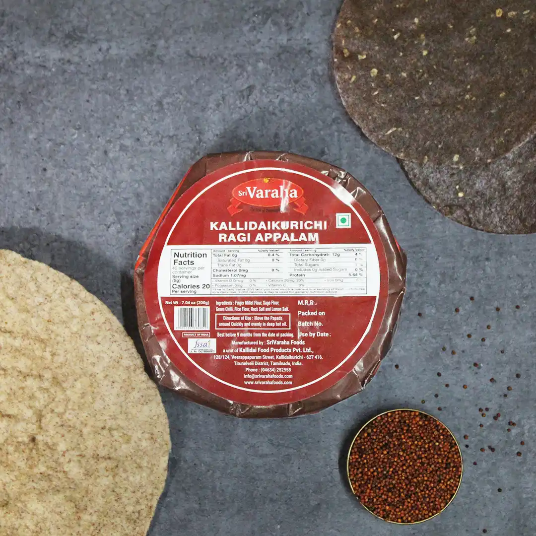 SriVaraha Foods Ragi Appalam Ragi Papad Finger Millet Nachani Papad ராகி அப்பளம் SriVaraha Foods Ragi Appalam Ragi Papad Finger Millet Nachani Papad ராகி அப்பளம்