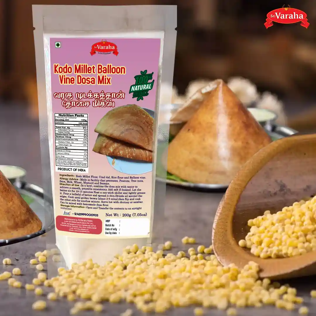 Kodo Millet dosa mix Varagu Arisi Dosa Mix வரகு அரிசி தோசை மிக்ஸ் Kodo Millet dosa mix Varagu Arisi Dosa Mix வரகு அரிசி தோசை மிக்ஸ்