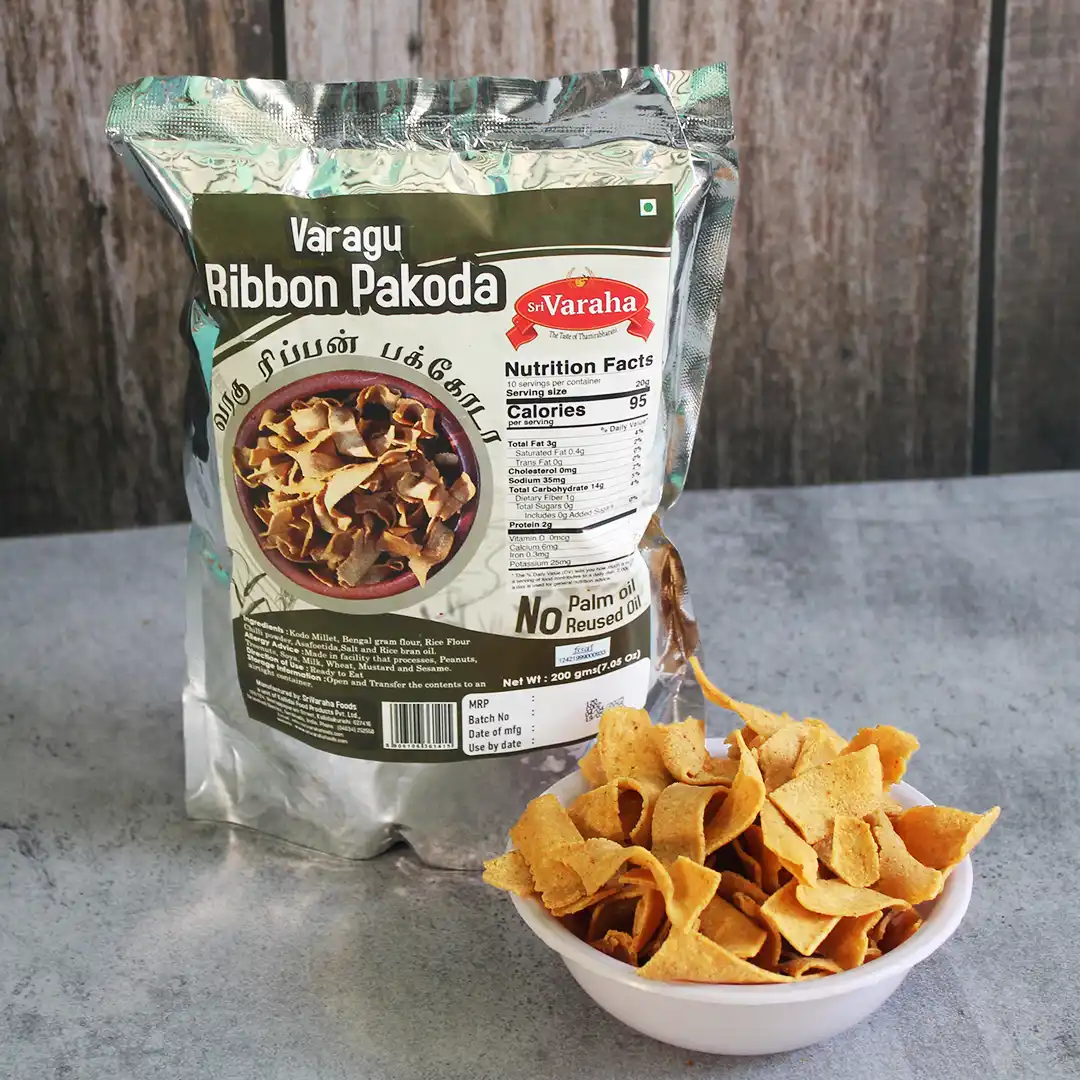 Kodu Millet Varagu Ribbon Pakoda Snacks ரிப்பன் பக்கோடா Kodu Millet Varagu Ribbon Pakoda Snacks ரிப்பன் பக்கோடா